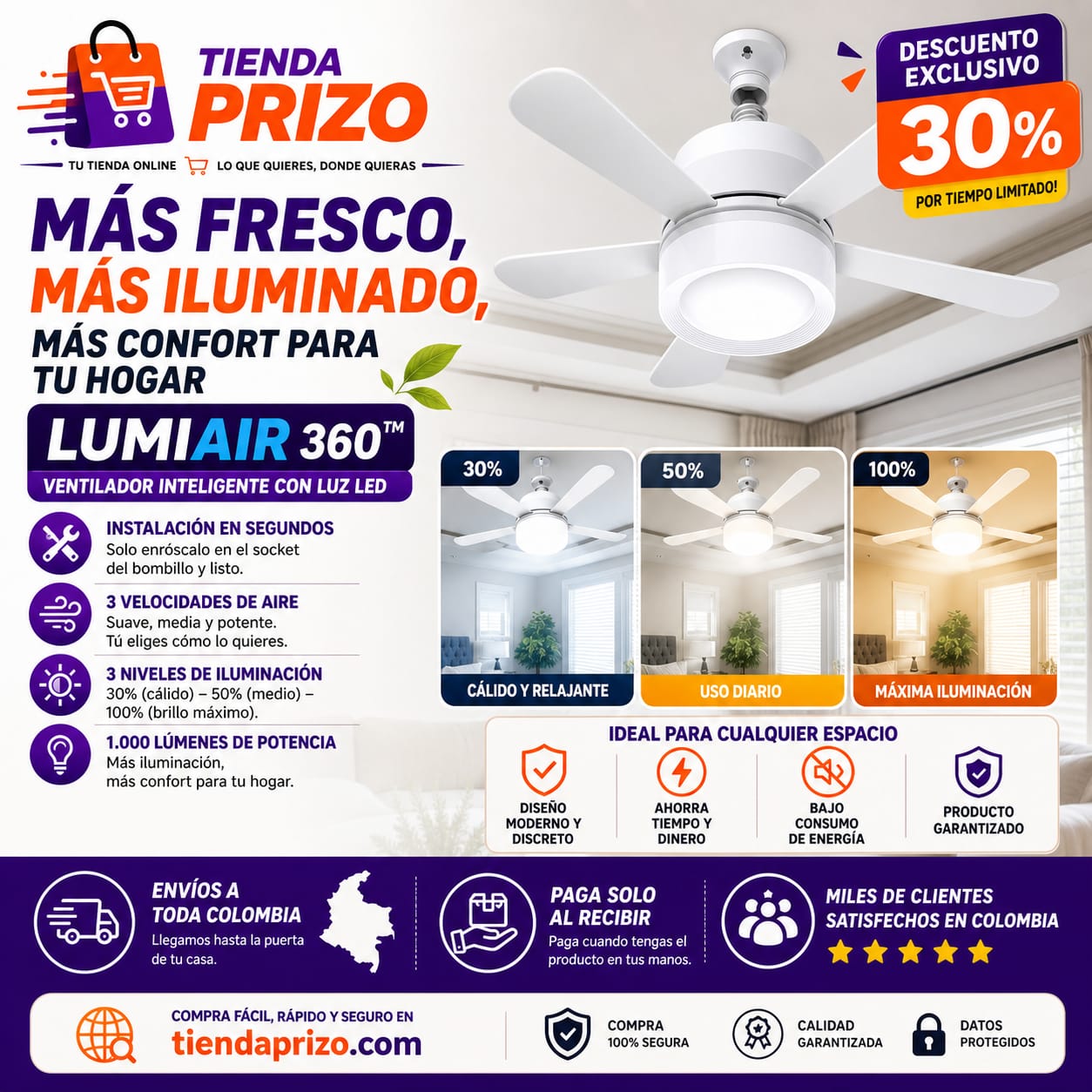 LumiAir 360 - Ventilador Inteligente